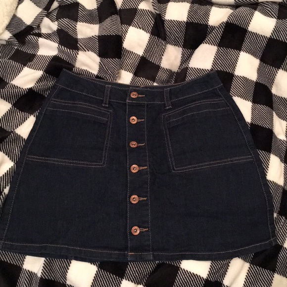 Denim Button Down Skirt - Picture 1 of 3